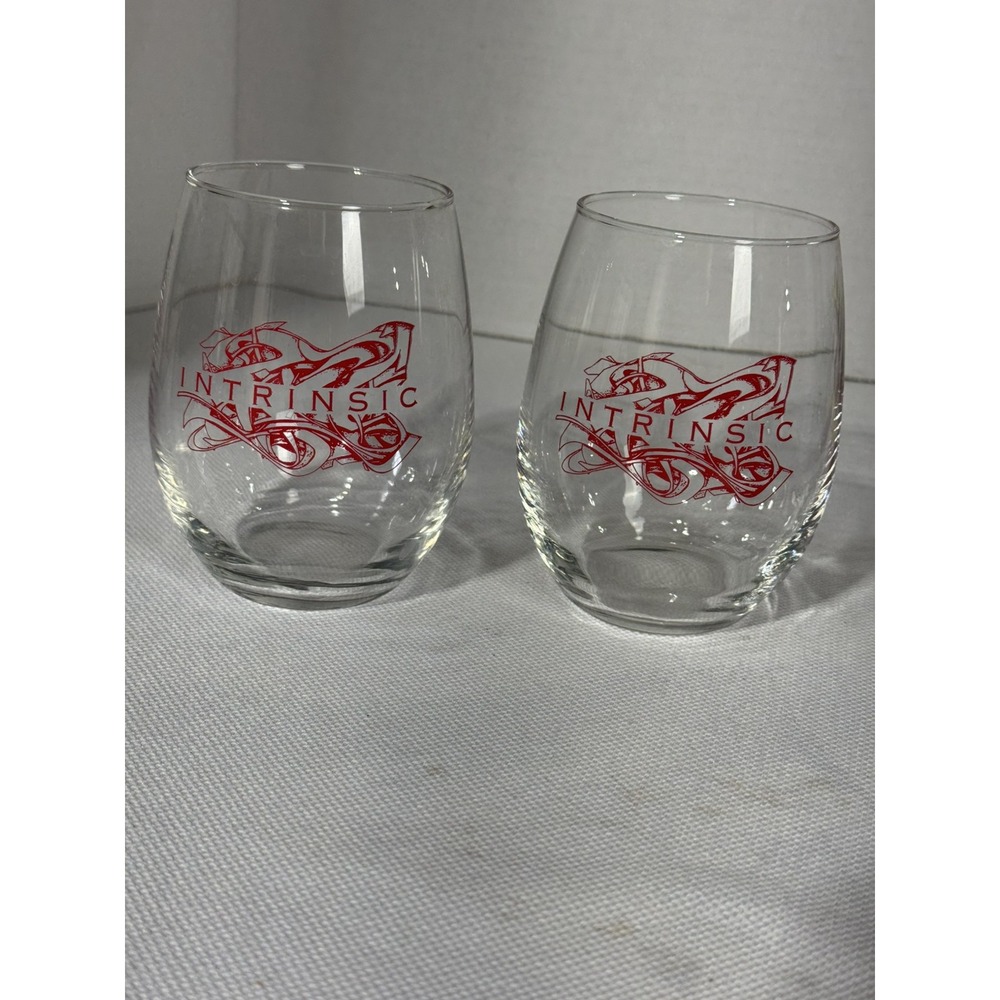 Intrinsic Red Logo 2 Piece Limited Edition Stemless Wineglasses‎